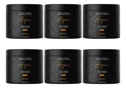 Mascara Capilar Nutricion Argan 4 Oils Bekim 250g Pack X6