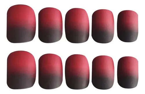 24pcs Tips De Uñas Falsas Cubre Completo Color Degradado Cor