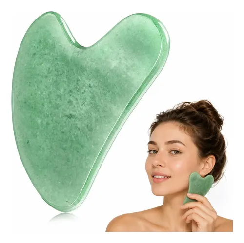 Gua Sha Jade Verde Masaje Facial Y Drenaje Linfático