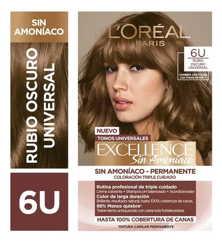 Coloración Permanente Excellence Sin Amoníaco L’oréal Paris 6u Rubio Oscuro Universal