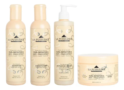 La Puissance Kit Shampoo Enjuague Máscara Crema Rulos Local