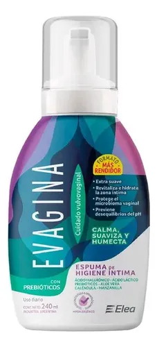 Evagina Espuma Higiene Íntima Calma Suaviza Humecta X 240 Ml