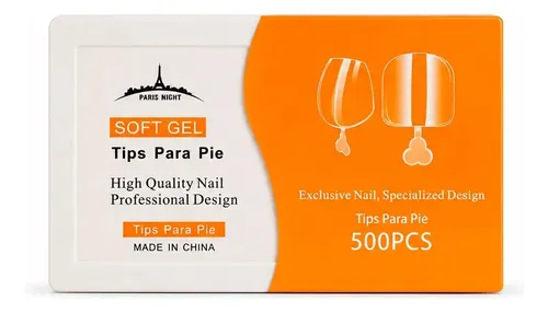 Tips Para Pies Press On Paris Transparente Cuadrada