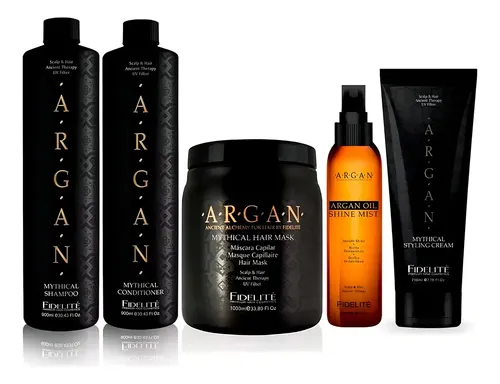 Fidelite Combo Argan Shampoo Acond Brillo Mascara Crema
