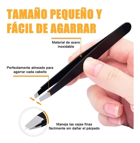 Kit 7pzs Pinzas Para Cejas Profesionales Con Tijera