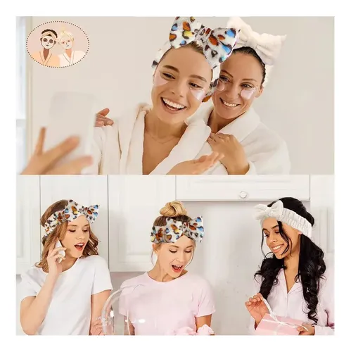 2 Diademas Muñequera Maquillaje Facial Spa Banda Para Cabell