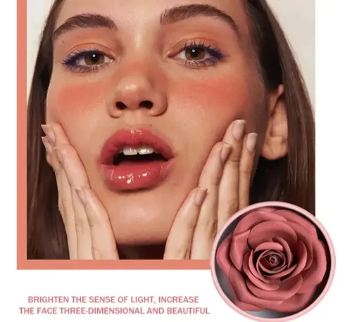 Flower Blush Rubor 3d Con Pétalos De Rosa Polvo Compacto 3.5 Tono Del Maquillaje 05