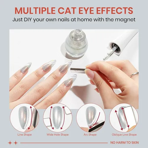 Esmalte Cat Eye Magnético Aurora Silver 16 Ml, Rápido