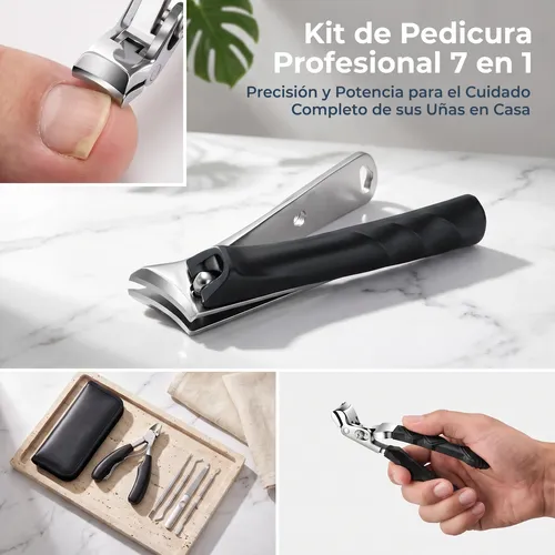 Cortauñas Biselado Eagle Beak Super, 7 Unidades Negro