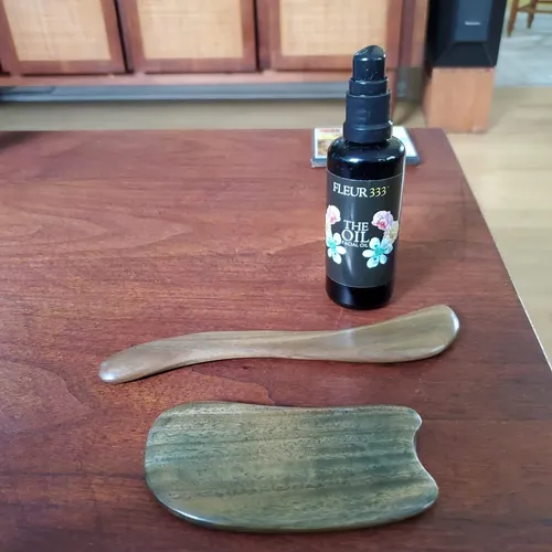 Yueton 2pcs Sándalo Raspado Madera Gua Sha Tabla G