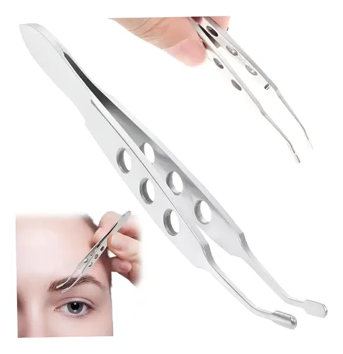 1 Pieza Pinzas Para Cejas Curvas Perforadas Unisex Xb