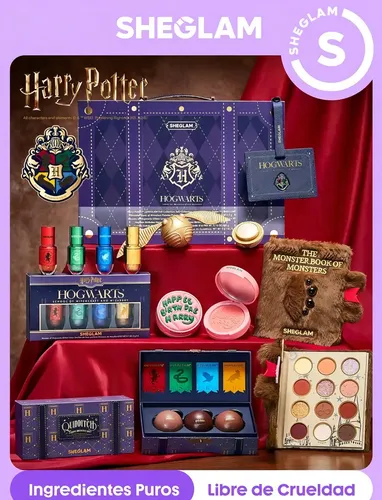 Set de Maquillaje Sheglam Harry Potter Segunda Edición, Kit de 9 Piezas Hipoalergénicas para Rostro con Maletín