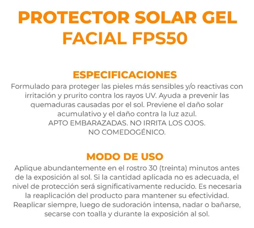 Aveno Protector Solar Gel Facial Fps 50 Para Piel Sensible