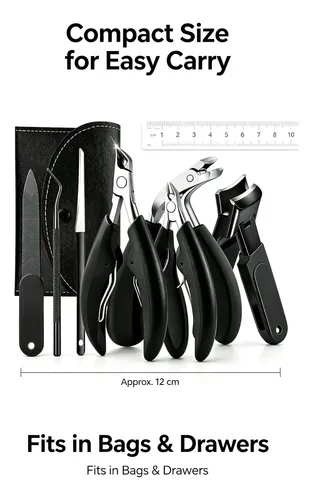 ·kit Cortaúñas De 7 Piezas De Alta Resistencia Con Funda De