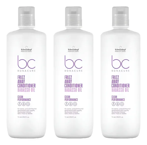 Kit X3 Acondicionador Frizz Away Antifrizz Schwarzkopf 1l