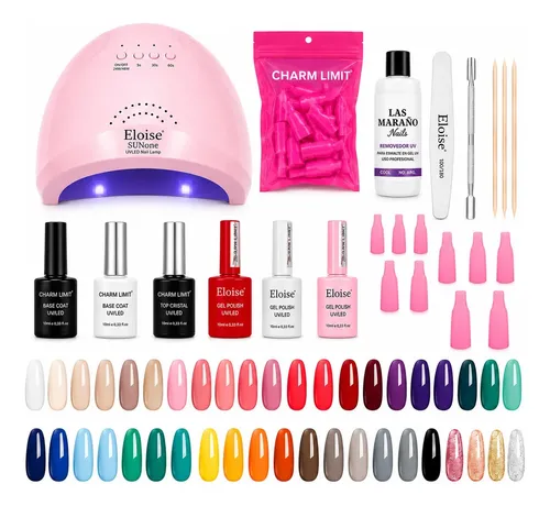 Kit Uñas Semipermanente Completo Cabina Uv 48w Accesorios