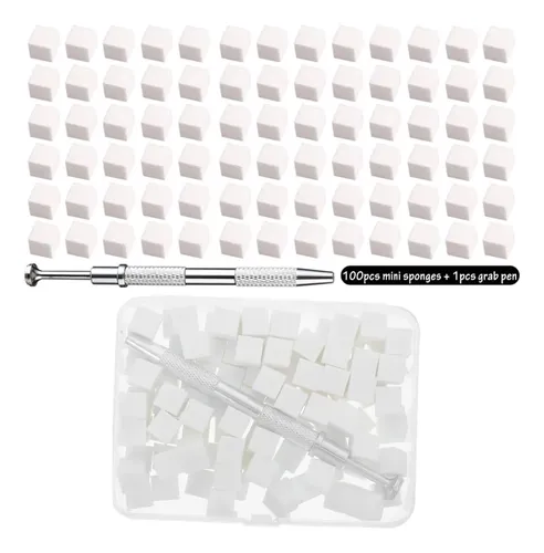 Esponjas Ombre Para Uñas 10pcs + Pinza Herramientas Manicura