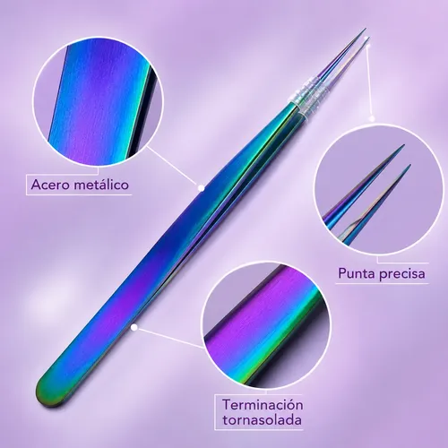 Pinza De Precisión Angular Para Pestañas Postizas Y Cejas