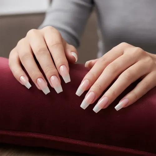 Uñas Tips Soft Gel Coffin Prelimadas Matte X504 Pcs Mely