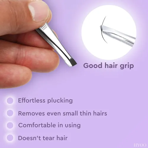 Juego De 12 Pinzas De Acero Inoxidable Hyqo Para Cejas