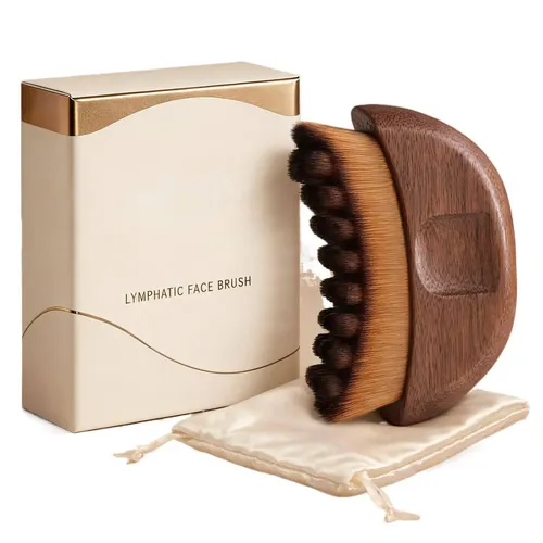 Cepillo De Madera Para Contorno, Masaje Linfático, Nogal