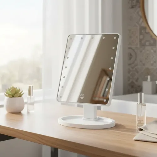 Espejo Led Maquillaje Táctil Regulable Giro 360 Portátil