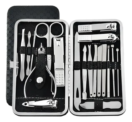 Mzat Juego Cortaúñas 19 Piezas Con Funda Piel, Listo Jz60612
