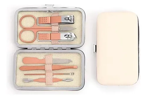 Kit De Manicura Completo Profesional 7 En 1 Con Estuche De C