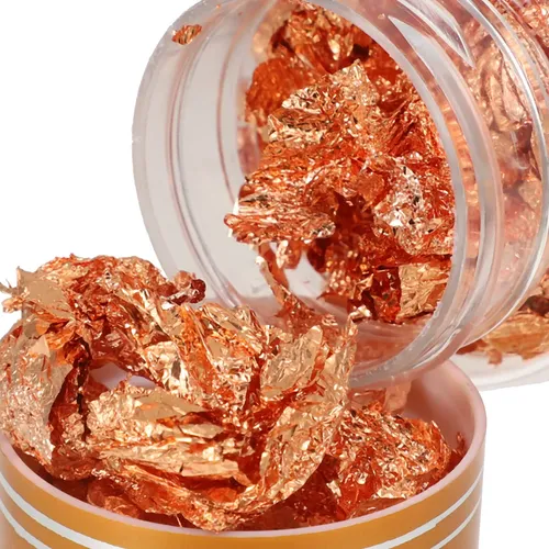 Set De Foil Dorado Para Uñas Con Pinzas Y Paillettes