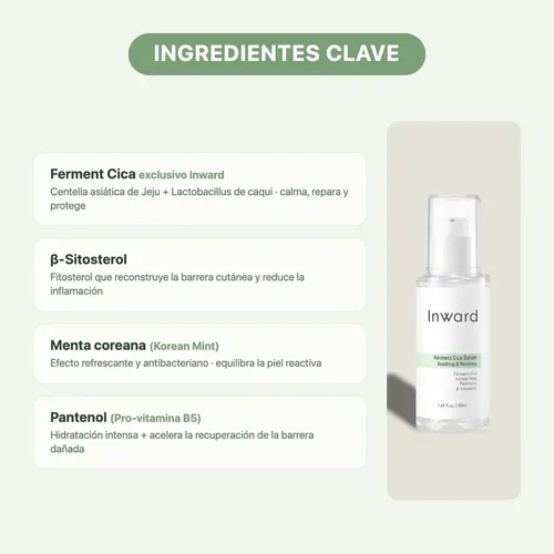 Sérum Facial Cica Fermentada Antiacné Piel Sensible Inward