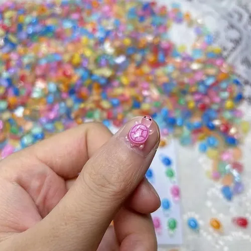 Cartoon Mini Turtles Nail Art, Turtle Nail Charm, 50 Piezas