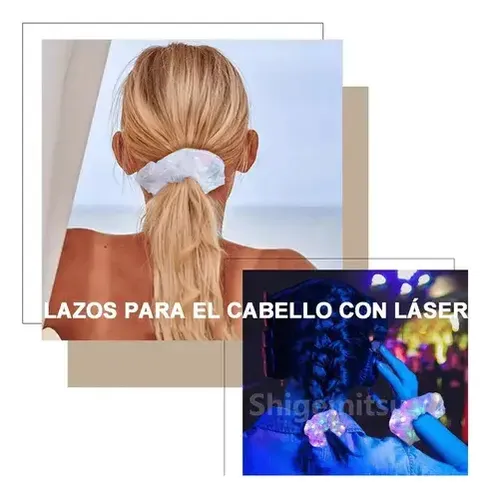 A 12pzs Goma Elásticas Led Light Pelo Scrunchies Para ,