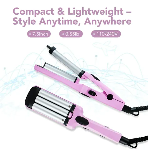 Plancha De Pelo Ouphiny Mini, 3 Barriles, 1,3 Cm, 110 V-240