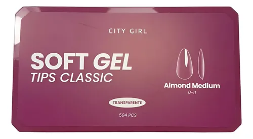 Uñas Postizas City Girl Almendradas Transparentes para Manos con 504 Unidades