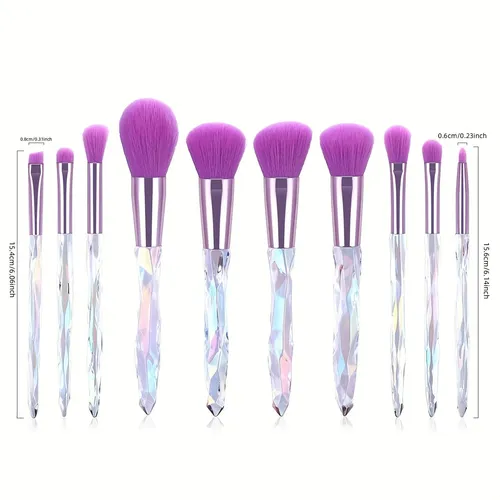 Crystal Acrylic Handle Makeup Brush Set Beauty Tools