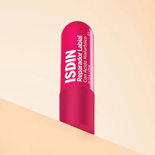 Bálsamo Reparador Labial Con A.h. Color Rosa Isdin X4gr.