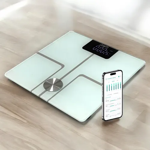 Balanza Digital Baño Inteligente Bluetooth Personal Grasa Corporal Color Blanco