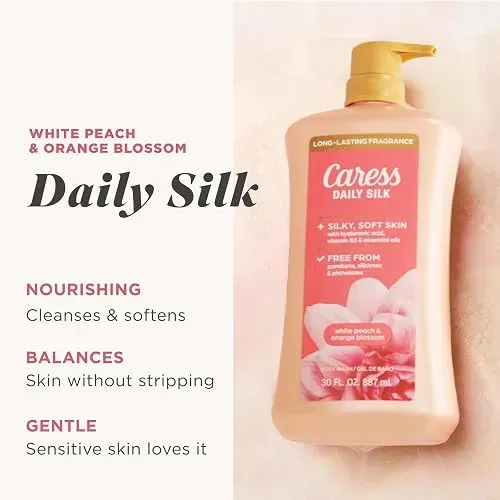 Jabón Corporal Caress Daily Silk Durazno Blanco Flor De