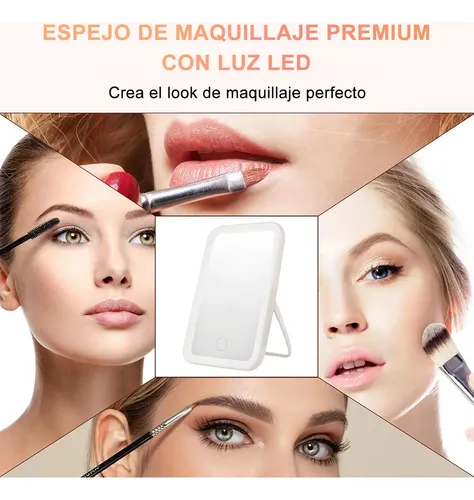 Espejo De Maquillaje Led De 3 Niveles, Portátil Recargable P