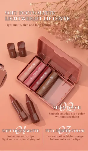 Set De Labios De Larga Duración Con Funda #yi