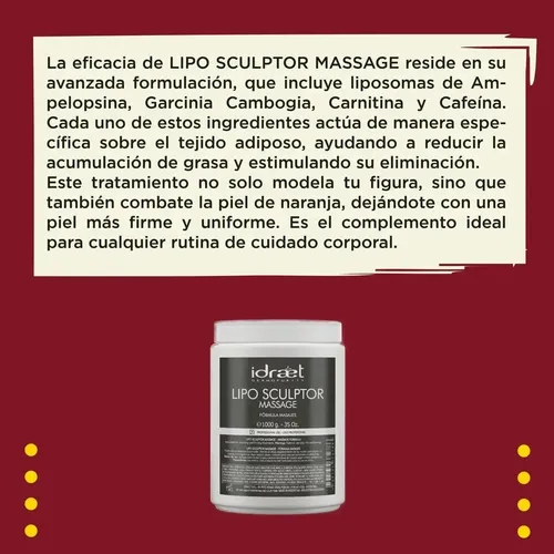 Lipo Sculptor Idraet Crema Corporal Reductora Reafirmante