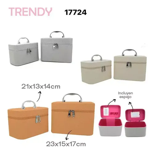 Set X2 Organizador Accesorios Neceser Cofre Porta Cosmeticos