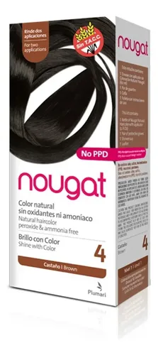 Tintura Plumari Nougat Brillo Sin Amoníaco Semi Permanente 4 Castaño Vegana
