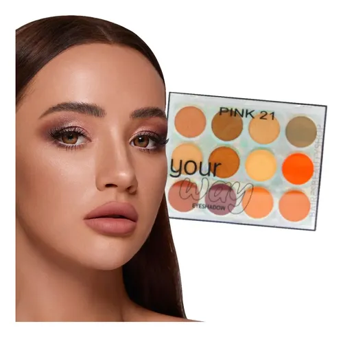 Paleta De Sombras En Polvo Maquillaje Profesional Pink 21