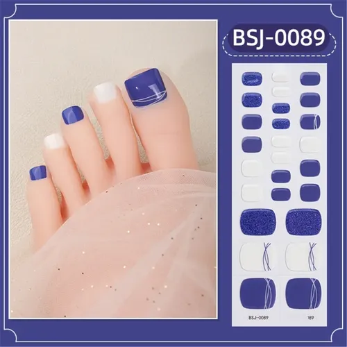 Adhesivos Bsj0079 De Color Liso Para Uñas De Pies Para Mujer