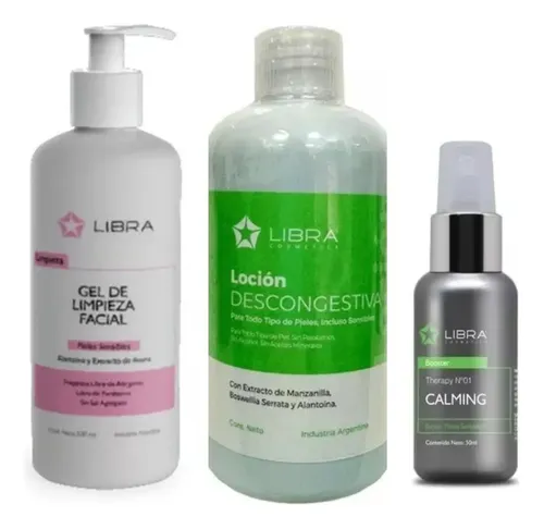 Kit Skincare Facial Piel Sensible Rutina Libra Cosmetica