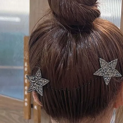 4 Herramienta De Peinado De Diamantes De Imitación Negro