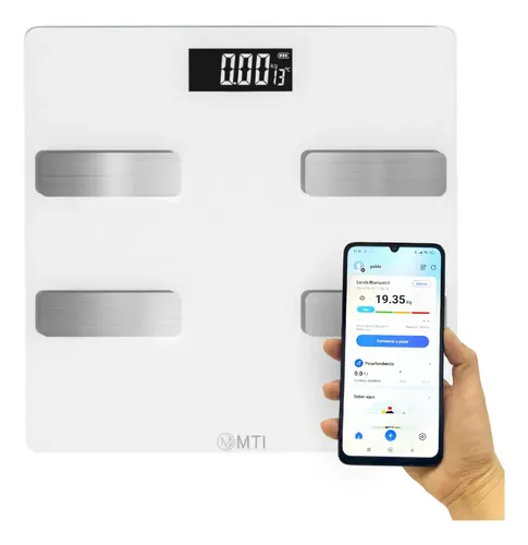 Balanza Digital Baño Mti Bluetooth Personal Corporal 180kg Color Blanco