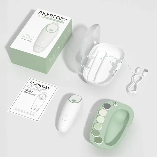 Lima De Uñas Eléctrica Para Bebés Momcozy Con Luz Nocturna Verde