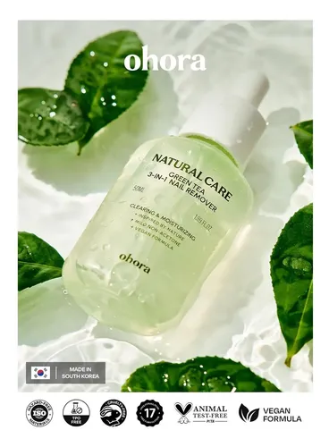 Quitaesmalte Natural Ohora Green Tea 3-en-1 50ml